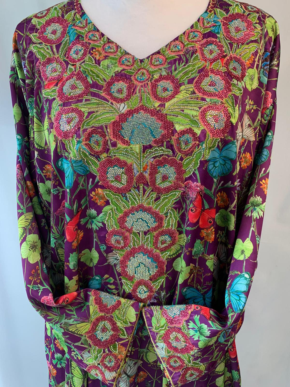 Luxurious Digital Print Silk Jalabiya