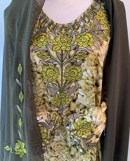 Silk Jalabiya with Matching Hijab - Complete Elegant Look